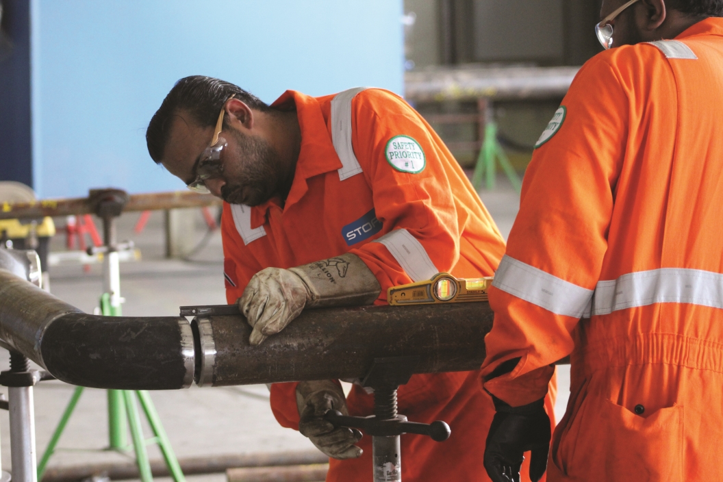 PowerSleeve drain spool elbow repair on Scott Platform, Nexen