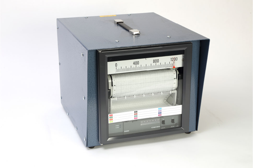 12 Point Chino Temp. Chart Recorder Mounted in blue, mild steel case with 12 thermocouple input sockets